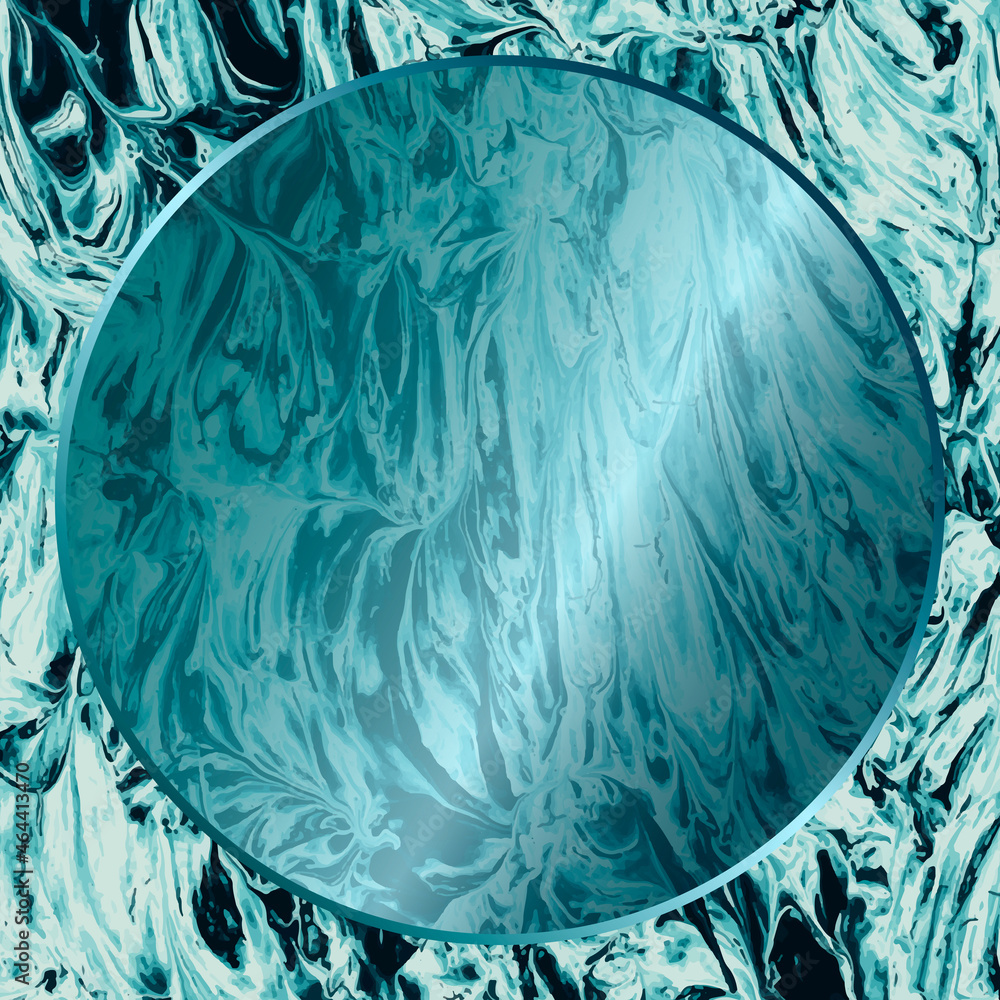 Poster round frame on abstract background vector