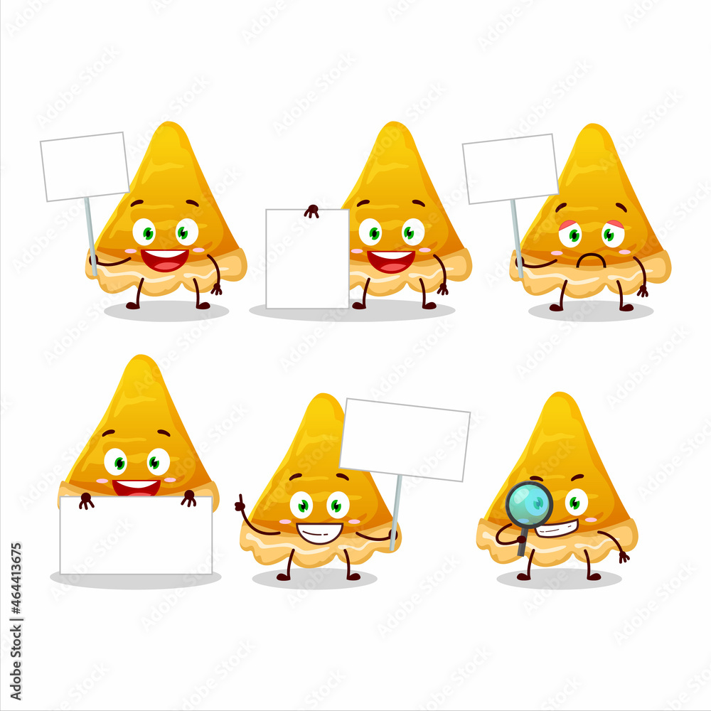 Poster slice of egg tart cartoon character bring information board