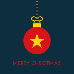 Merry Christmas and new year ball with Vietnam flag. Christmas Ornament. Vector stock illustration