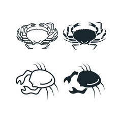 Crab Icon Stock Illustration. An illustration featuring four simple types of meat icon