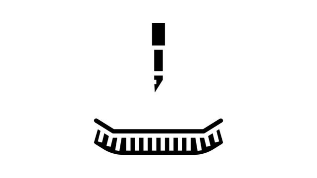 vacuum pool brush animated glyph icon. vacuum pool brush sign. isolated on white background