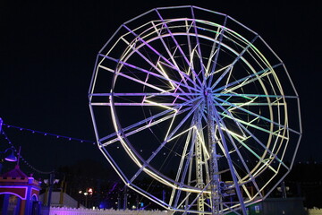 Ferries Wheel At Night, Fort Edmonton Park, Edmonton, Alberta