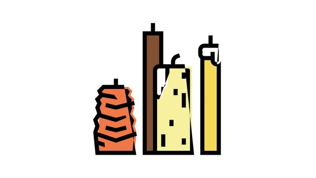 beeswax candles beekeeping animated color icon. beeswax candles beekeeping sign. isolated on white background