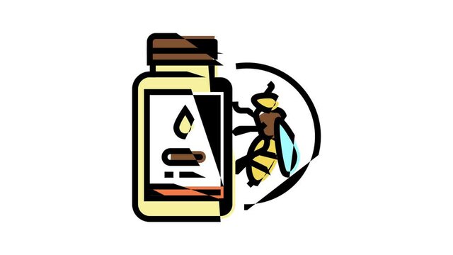 royal jelly beekeeping animated color icon. royal jelly beekeeping sign. isolated on white background