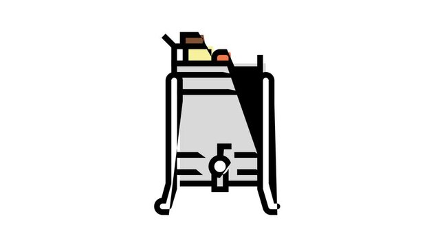 honey extractor beekeeping animated color icon. honey extractor beekeeping sign. isolated on white background