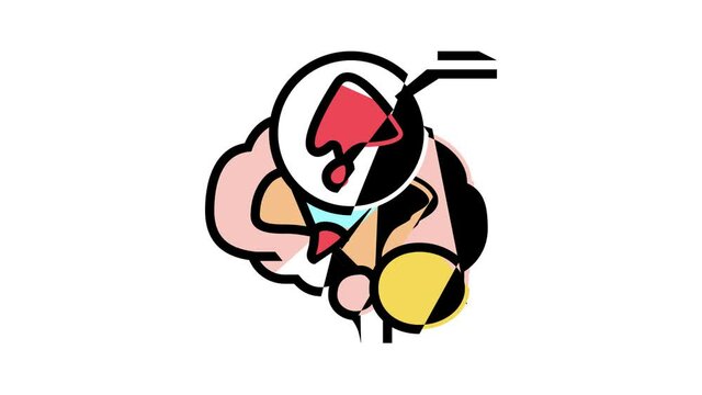 hypothalamus endocrinology animated color icon. hypothalamus endocrinology sign. isolated on white background