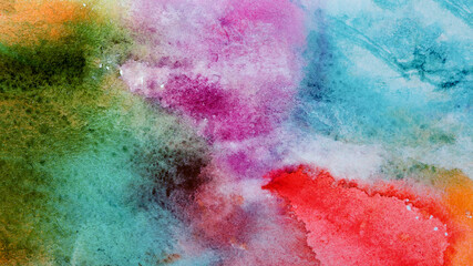 Fototapeta premium Creative abstract vibrant grunge texture watercolor background. Artistic hand painted watercolor backdrop. Watercolor colorful illustration.
