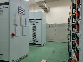 Electric room in industrial,selective focus.