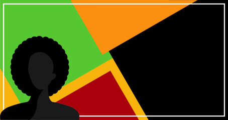 Black History Background with Silhouette of Black Women and Copy Space Area. Suitable to Palce on Content with that theme.