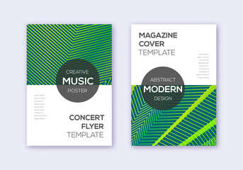 Modern cover design template set. Green abstract l