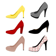 Set of shoes svg vector illustration 
