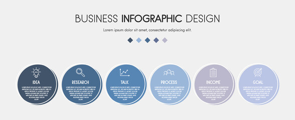 Business infographic with icons. Diagram design. Vector