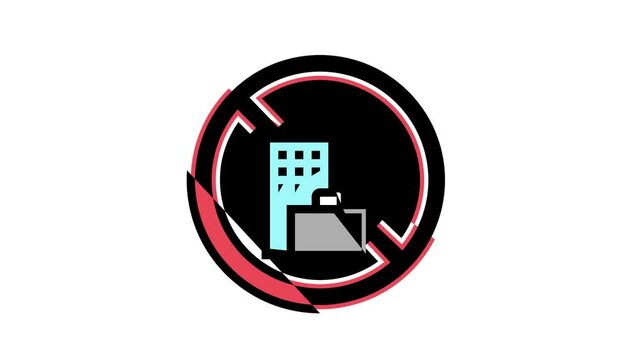 lack of economic opportunity and unemployment social problem animated color icon. lack of economic opportunity and unemployment social problem sign. isolated on white background