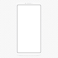 white flat phone white screen, vector drawing new smart phone design
