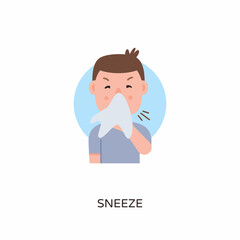 Sneeze icon in vector. Logotype