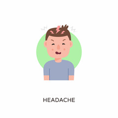 Headache icon in vector. Logotype