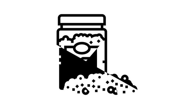 pollen bottle beekeeping animated line icon. pollen bottle beekeeping sign. isolated on white background