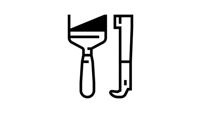 hand tools beekeeping animated line icon. hand tools beekeeping sign. isolated on white background