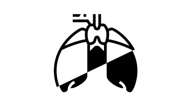 thymus endocrinology animated line icon. thymus endocrinology sign. isolated on white background