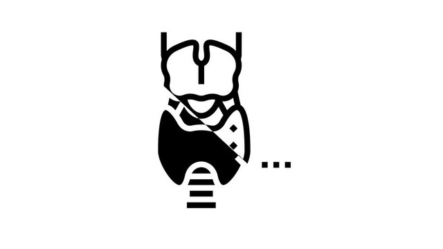 thyroid gland endocrinology animated line icon. thyroid gland endocrinology sign. isolated on white background