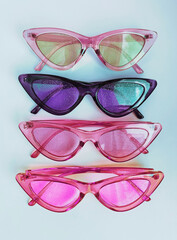 trendy accessories a set of fashionable multi colored glasses