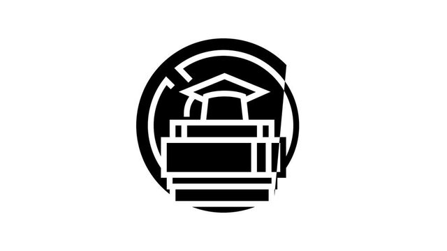 lack of education social problem animated line icon. lack of education social problem sign. isolated on white background