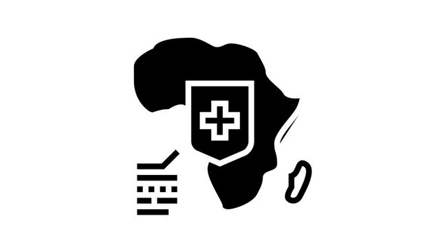 africa social problem animated line icon. africa social problem sign. isolated on white background