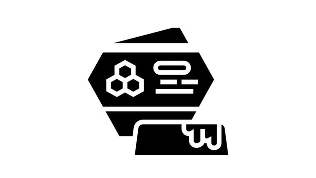 beeswax packaging beekeeping animated glyph icon. beeswax packaging beekeeping sign. isolated on white background