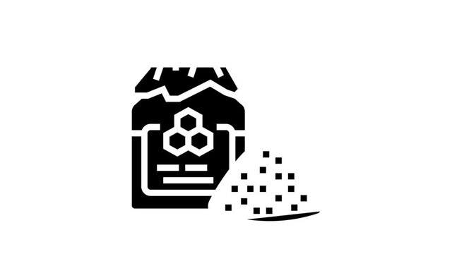 nectar package beekeeping animated glyph icon. nectar package beekeeping sign. isolated on white background