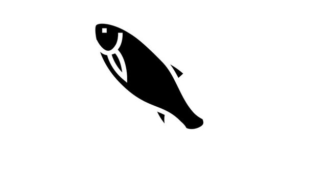 rohu fish animated glyph icon. rohu fish sign. isolated on white background