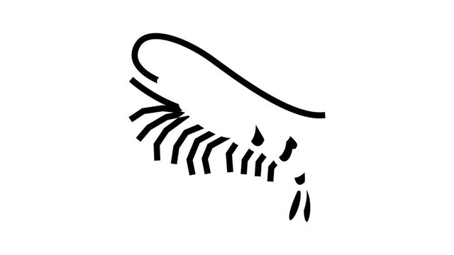 white leg shrimp animated glyph icon. white leg shrimp sign. isolated on white background