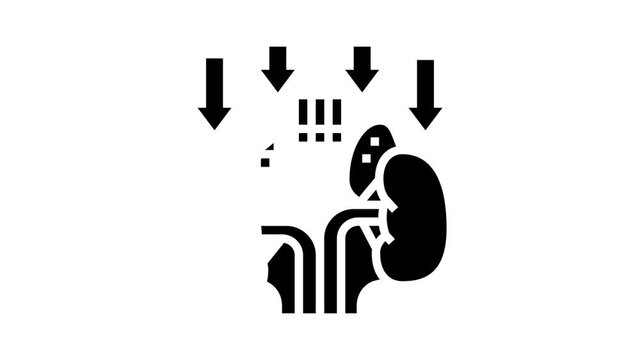 adrenal insufficiency endocrinology animated glyph icon. adrenal insufficiency endocrinology sign. isolated on white background