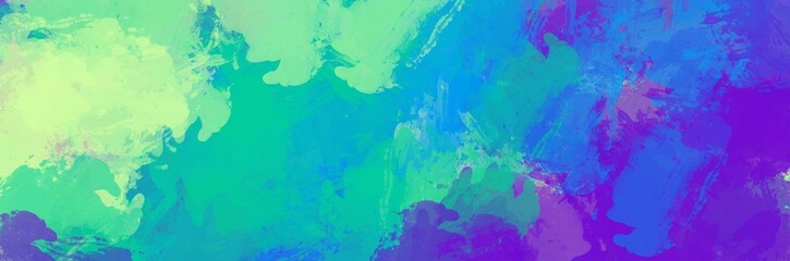 Abstract background painting art with purple, blue and green paint brush for presentation, website, halloween poster, wall decoration, or t-shirt design.
