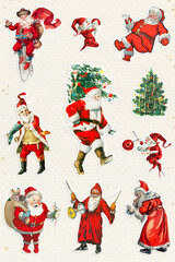 Santa Claus sticker set vector