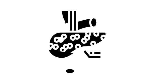 pancreas endocrinology animated glyph icon. pancreas endocrinology sign. isolated on white background