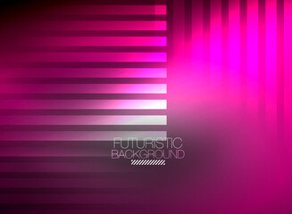 Bright neon color techno abstract background, shiny glowing neon lines in the dark background