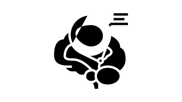 pineal gland endocrinology animated glyph icon. pineal gland endocrinology sign. isolated on white background