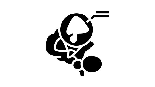 hypothalamus endocrinology animated glyph icon. hypothalamus endocrinology sign. isolated on white background