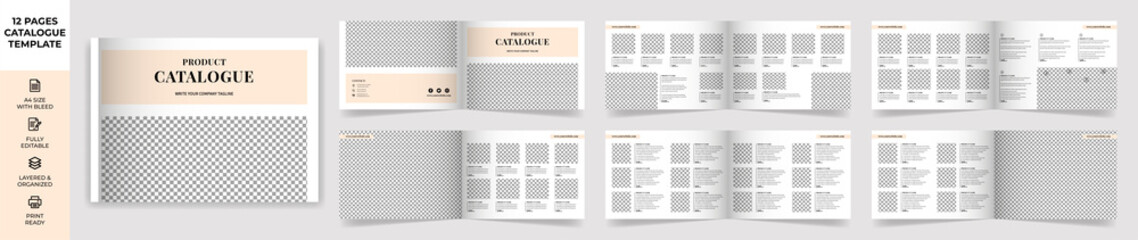 Modern Landscape Cosmetics Products Catalog Layout, Beauty Product Catalog Design, Product Catalog, Minimal Magazine Design, Brochure Design, Fashion and Multipurpose Portfolio, Photo Book Design