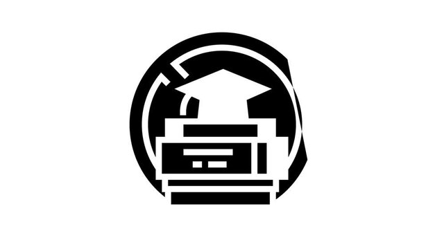 lack of education social problem animated glyph icon. lack of education social problem sign. isolated on white background