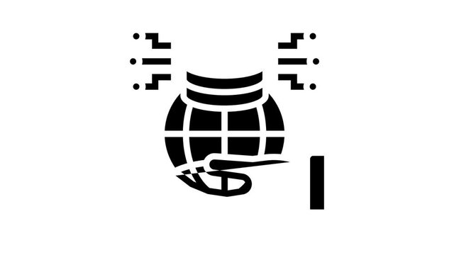 big data for sustainable development social problem animated glyph icon. big data for sustainable development social problem sign. isolated on white background