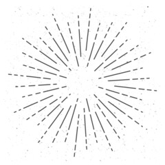 Obraz premium Vintage Sunburst doodle design element. for logos, badges and labels. isolated on white background. Vector illustration