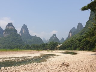 Yangshuo Guilin Chinese city village architecture landscape culture river lake