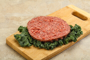 Raw beef burger cutlet for burger
