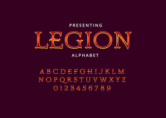 Vintage movie title style font design, set of letters and numbers