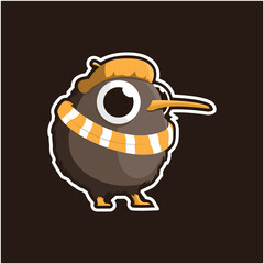 Unique Kiwi Bird cartoon Logo 