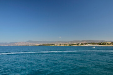 View of the coast of Cyprus and the blue lagoon on a summer holiday day.
