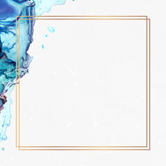 Obraz premium Square gold frame with paintbrush textured background vector