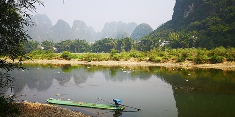 Yangshuo Guilin Chinese city village architecture landscape culture river lake