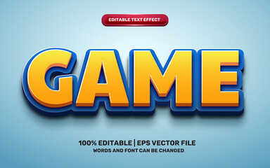 game cartoon comic hero funny kids 3d editable text effect